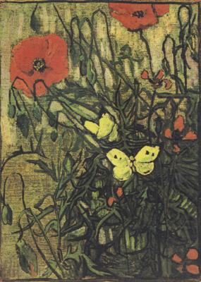 Poppies and Butterflies (nn04), Vincent Van Gogh
